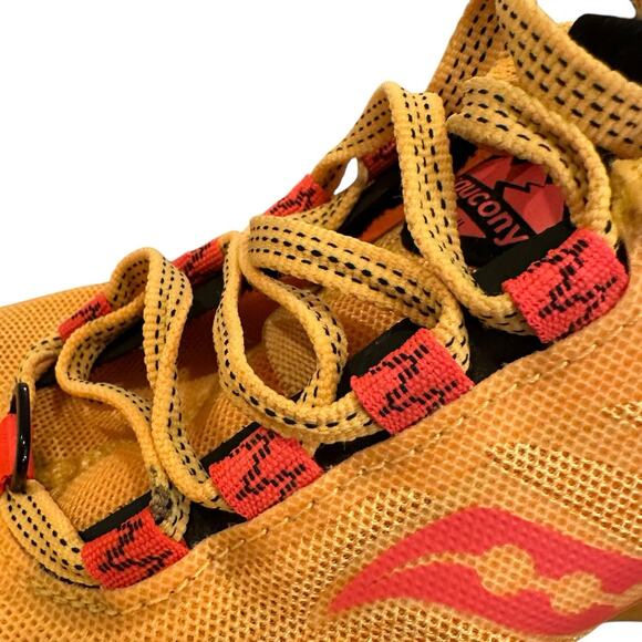 Saucony Peregrine 12 PWRRUN PWRTRAC Vizigold/Vizired Trail Running Shoe W 7.5 - Picture 6 of 16